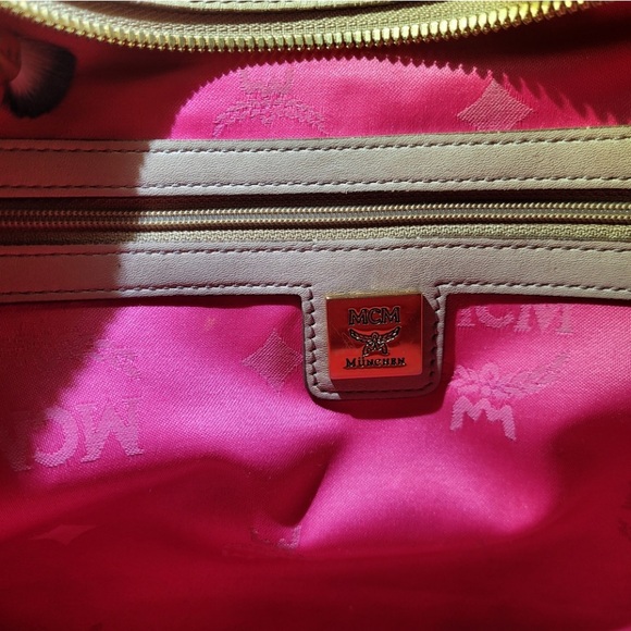 MCM Beige and Pink Shoulder Bag - Picture 3 of 12